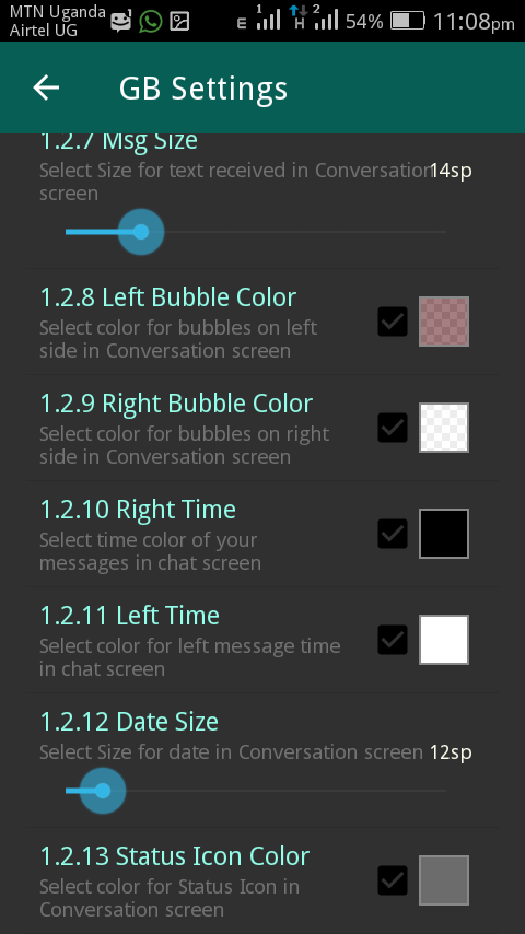 whatsapp change chat bubble color