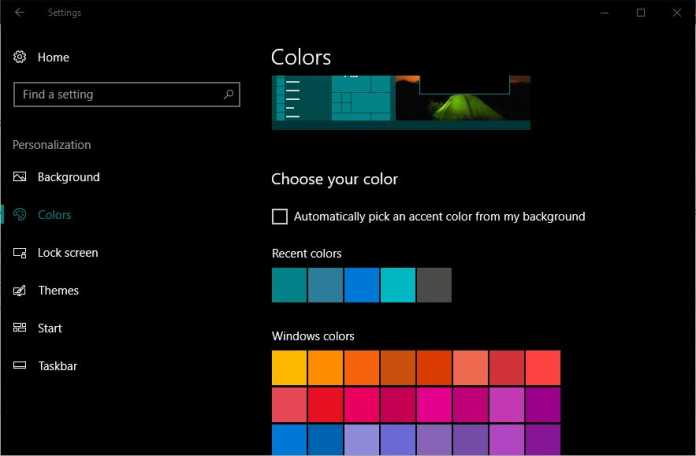 how to change windows 10 taskbar color